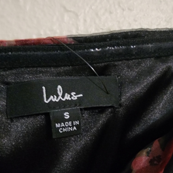 Lulus Truly Extraordinary Black Floral Organza One-Shoulder Maxi Dress S Wedding - Picture 11 of 11